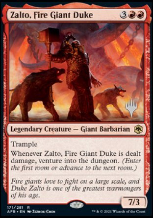 Zalto, Fire Giant Duke (Promo Pack) [Dungeons & Dragons: Adventures in the Forgotten Realms Promos] MTG Single Magic: The Gathering    | Red Claw Gaming