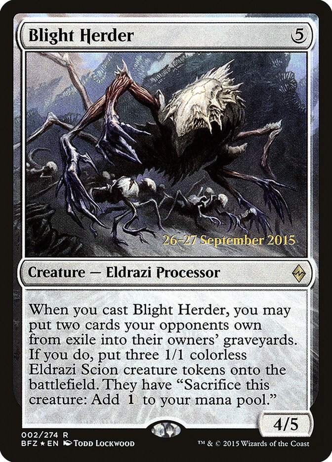 Blight Herder [Battle for Zendikar Prerelease Promos] MTG Single Magic: The Gathering    | Red Claw Gaming