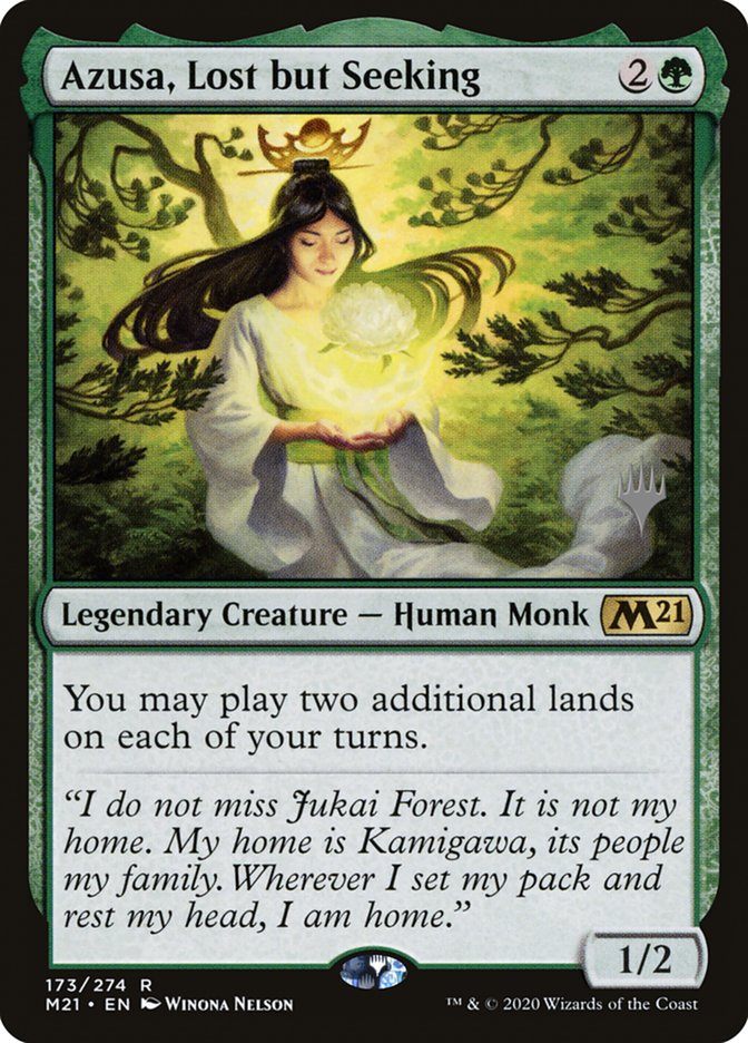 Azusa, Lost but Seeking (Promo Pack) [Core Set 2021 Promos] MTG Single Magic: The Gathering    | Red Claw Gaming