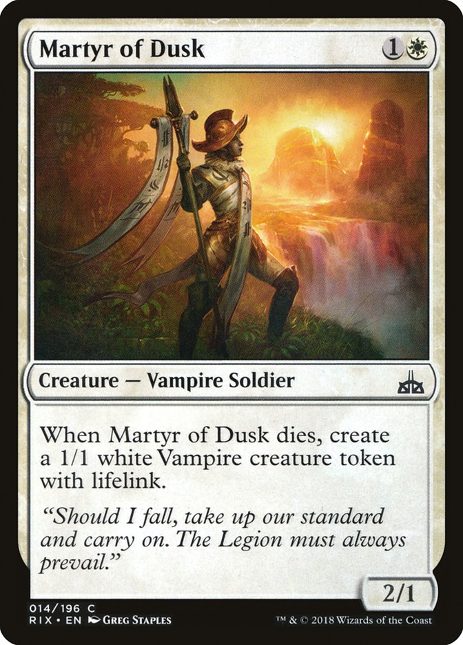Martyr of Dusk [Rivals of Ixalan] MTG Single Magic: The Gathering    | Red Claw Gaming