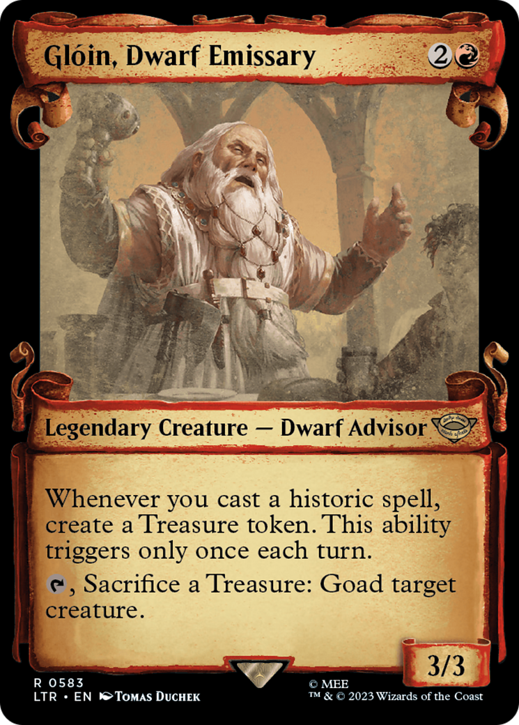 Gloin, Dwarf Emissary [The Lord of the Rings: Tales of Middle-Earth Showcase Scrolls] MTG Single Magic: The Gathering    | Red Claw Gaming
