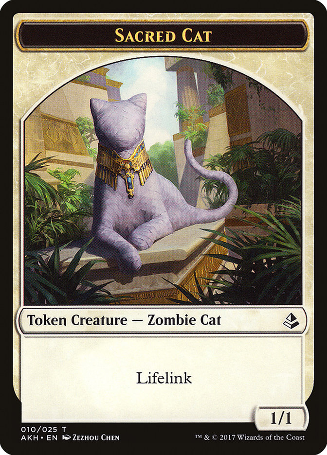 Sacred Cat Token [Amonkhet Tokens] MTG Single Magic: The Gathering    | Red Claw Gaming