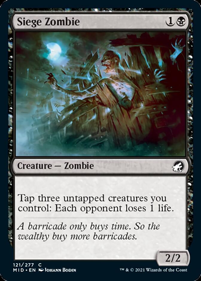 Siege Zombie [Innistrad: Midnight Hunt] MTG Single Magic: The Gathering    | Red Claw Gaming