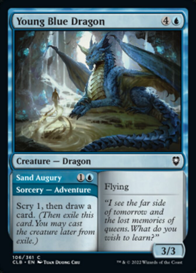 Young Blue Dragon // Sand Augury [Commander Legends: Battle for Baldur's Gate] MTG Single Magic: The Gathering    | Red Claw Gaming