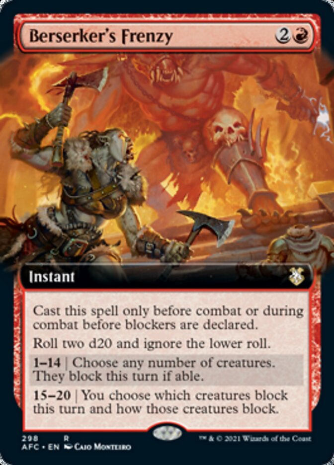 Berserker's Frenzy (Extended Art) [Dungeons & Dragons: Adventures in the Forgotten Realms Commander] MTG Single Magic: The Gathering    | Red Claw Gaming