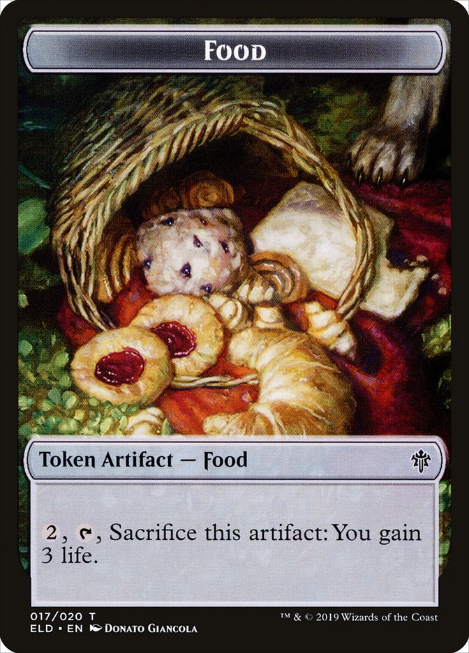 Faerie // Food (17) Double-Sided Token [Throne of Eldraine Tokens] MTG Single Magic: The Gathering    | Red Claw Gaming
