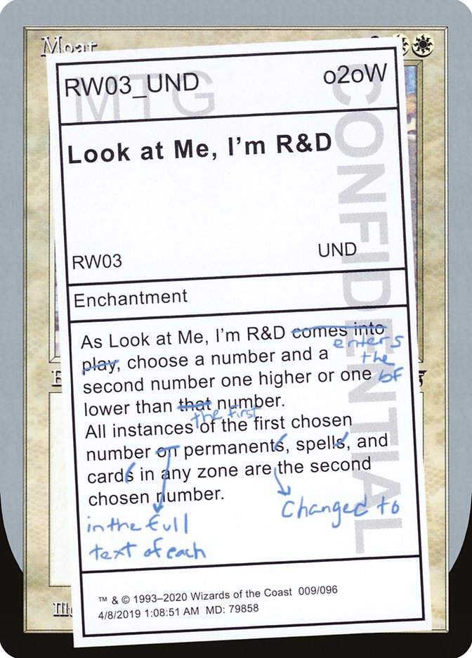 Look at Me, I'm R&D [Unsanctioned] MTG Single Magic: The Gathering    | Red Claw Gaming