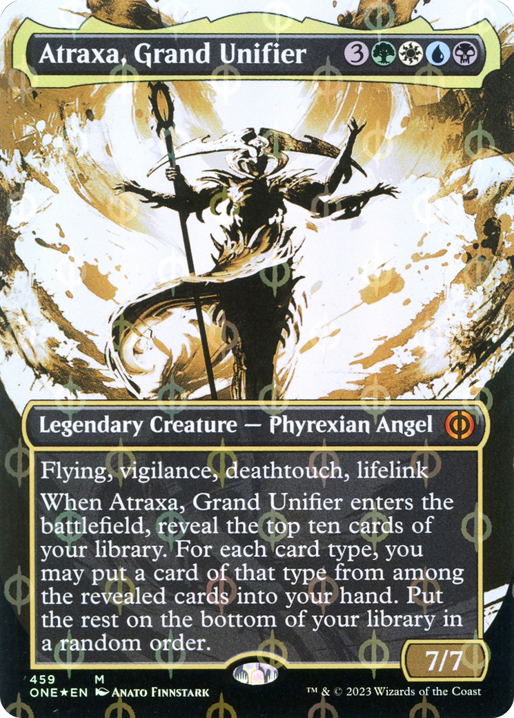 Atraxa, Grand Unifier (Borderless Ichor Step-and-Compleat Foil) [Phyrexia: All Will Be One] MTG Single Magic: The Gathering    | Red Claw Gaming