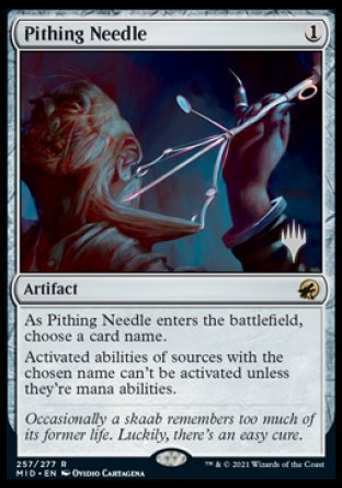 Pithing Needle (Promo Pack) [Innistrad: Midnight Hunt Promos] MTG Single Magic: The Gathering    | Red Claw Gaming