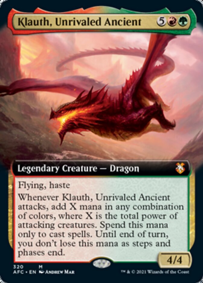 Klauth, Unrivaled Ancient (Extended Art) [Dungeons & Dragons: Adventures in the Forgotten Realms Commander] MTG Single Magic: The Gathering    | Red Claw Gaming