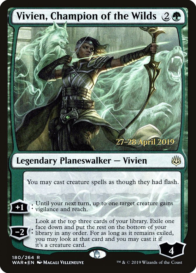 Vivien, Champion of the Wilds [War of the Spark Prerelease Promos] MTG Single Magic: The Gathering    | Red Claw Gaming
