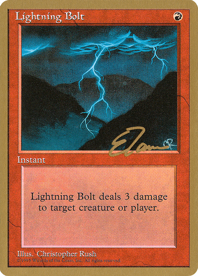 Lightning Bolt (Eric Tam) [Pro Tour Collector Set] MTG Single Magic: The Gathering    | Red Claw Gaming