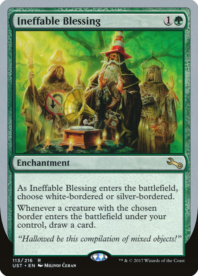 Ineffable Blessing ("choose white-bordered or silver-bordered") [Unstable] MTG Single Magic: The Gathering    | Red Claw Gaming
