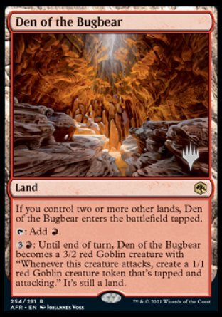 Den of the Bugbear (Promo Pack) [Dungeons & Dragons: Adventures in the Forgotten Realms Promos] MTG Single Magic: The Gathering    | Red Claw Gaming