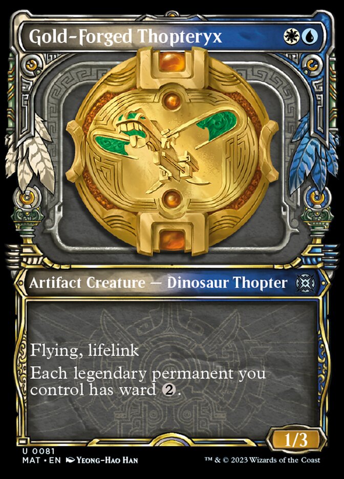 Gold-Forged Thopteryx (Showcase) [March of the Machine: The Aftermath] MTG Single Magic: The Gathering    | Red Claw Gaming