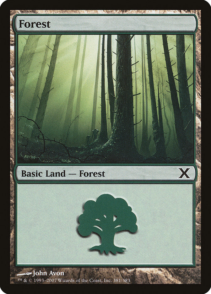Forest (381) [Tenth Edition] MTG Single Magic: The Gathering    | Red Claw Gaming