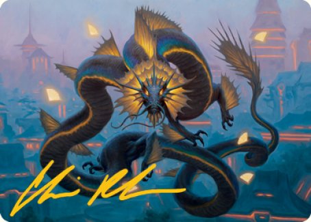 Ao, the Dawn Sky 1 Art Card (Gold-Stamped Signature) [Kamigawa: Neon Dynasty Art Series] MTG Single Magic: The Gathering    | Red Claw Gaming