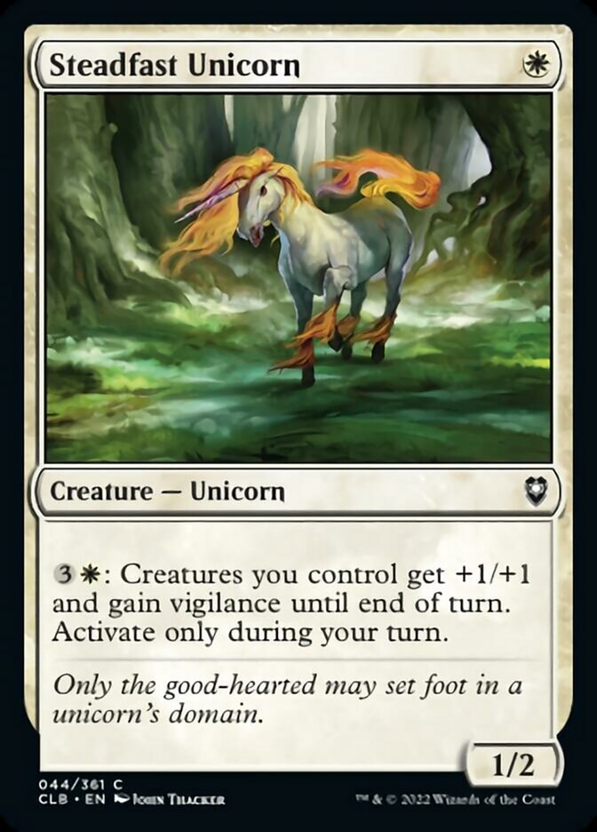 Steadfast Unicorn [Commander Legends: Battle for Baldur's Gate] MTG Single Magic: The Gathering    | Red Claw Gaming