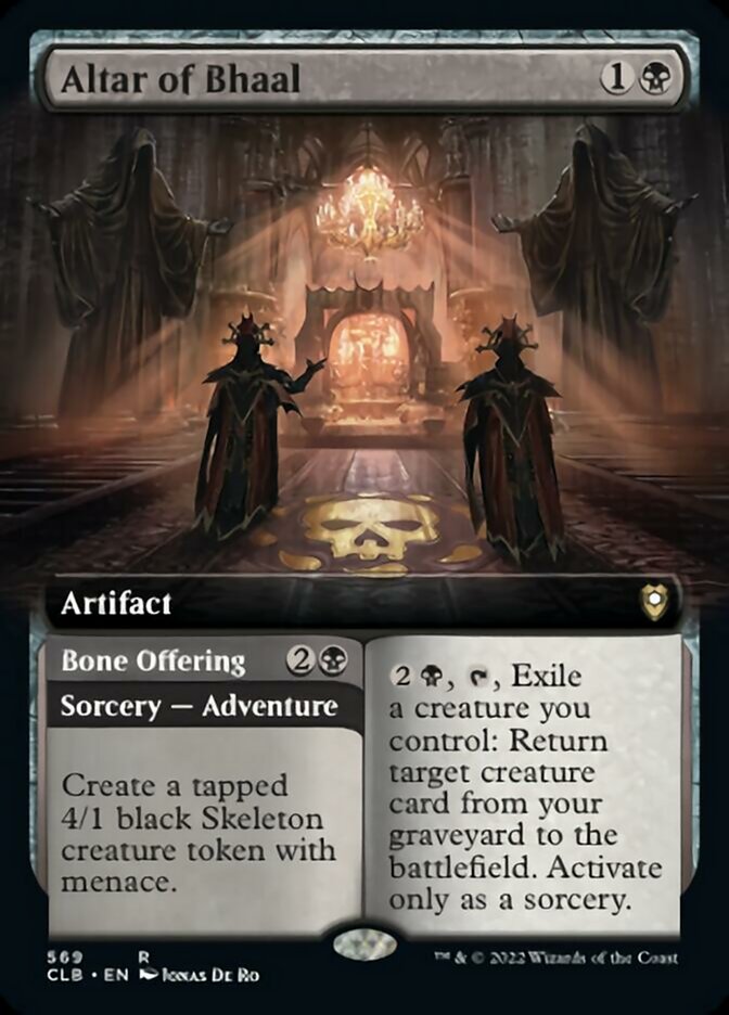 Altar of Bhaal // Bone Offering (Extended Art) [Commander Legends: Battle for Baldur's Gate] MTG Single Magic: The Gathering    | Red Claw Gaming