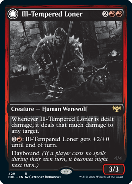 Ill-Tempered Loner // Howlpack Avenger [Innistrad: Double Feature] MTG Single Magic: The Gathering    | Red Claw Gaming