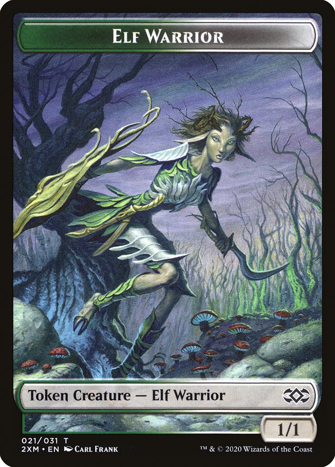 Myr (007) // Elf Warrior Double-Sided Token [Double Masters Tokens] MTG Single Magic: The Gathering    | Red Claw Gaming