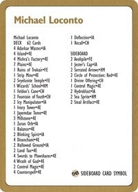1996 Michael Loconto Decklist Card [World Championship Decks] MTG Single Magic: The Gathering    | Red Claw Gaming