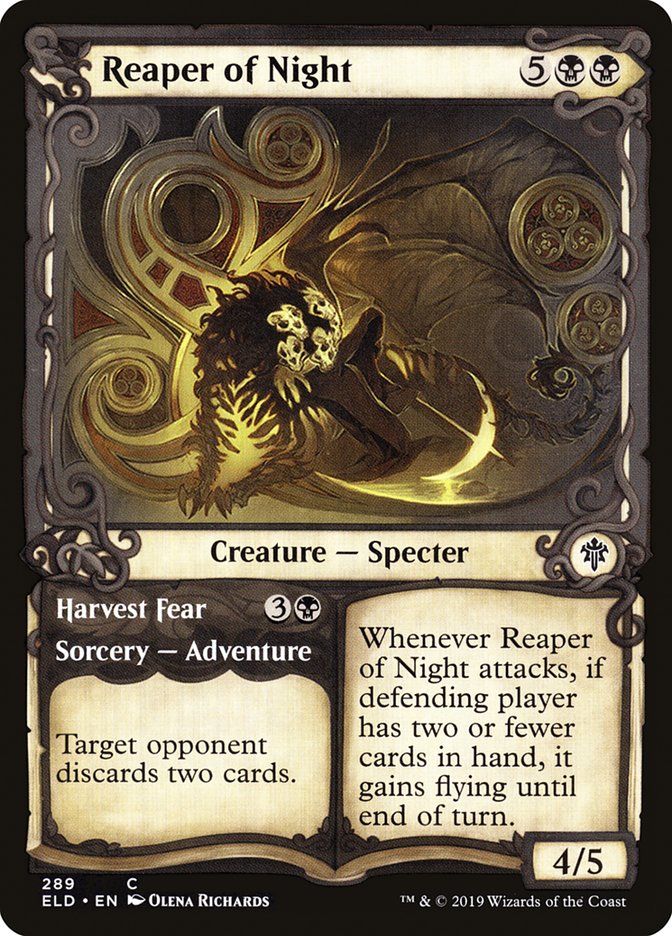 Reaper of Night // Harvest Fear (Showcase) [Throne of Eldraine] MTG Single Magic: The Gathering    | Red Claw Gaming