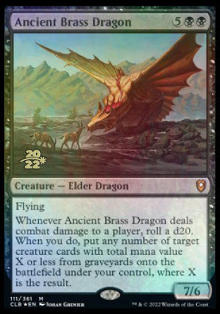 Ancient Brass Dragon [Commander Legends: Battle for Baldur's Gate Prerelease Promos] MTG Single Magic: The Gathering    | Red Claw Gaming