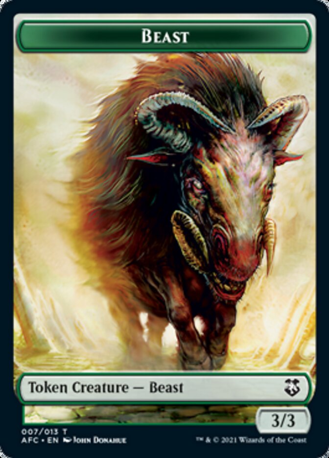 Beast // Dragon Spirit Double-Sided Token [Dungeons & Dragons: Adventures in the Forgotten Realms Commander Tokens] MTG Single Magic: The Gathering    | Red Claw Gaming