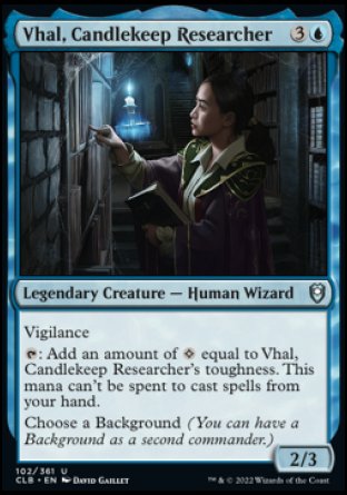 Vhal, Candlekeep Researcher [Commander Legends: Battle for Baldur's Gate] MTG Single Magic: The Gathering    | Red Claw Gaming