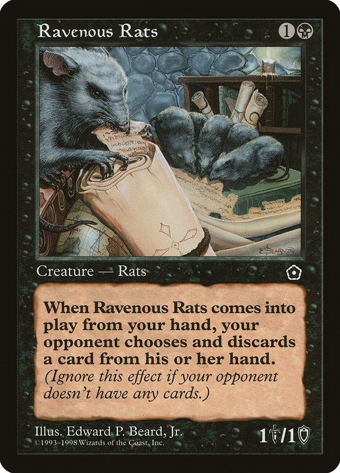 Ravenous Rats [Portal Second Age] MTG Single Magic: The Gathering    | Red Claw Gaming