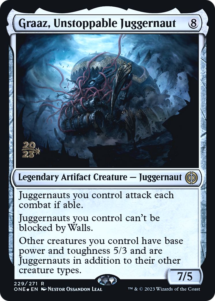 Graaz, Unstoppable Juggernaut [Phyrexia: All Will Be One Prerelease Promos] MTG Single Magic: The Gathering    | Red Claw Gaming