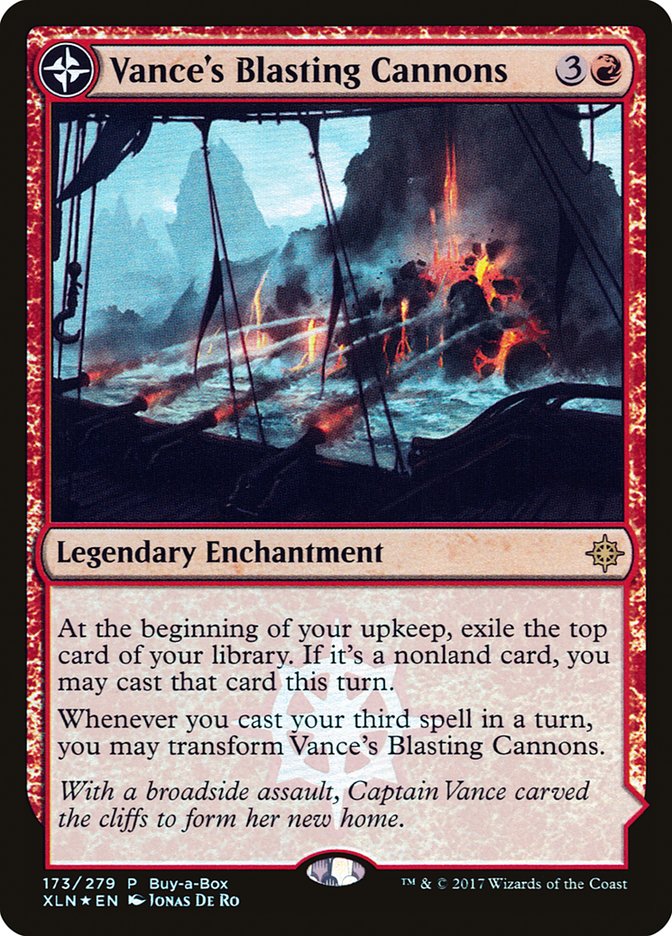 Vance's Blasting Cannons // Spitfire Bastion (Buy-A-Box) [Ixalan Treasure Chest] MTG Single Magic: The Gathering    | Red Claw Gaming