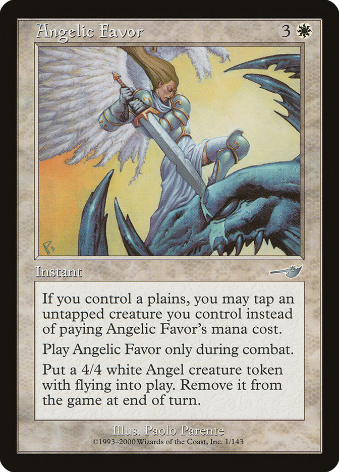 Angelic Favor [Nemesis] MTG Single Magic: The Gathering    | Red Claw Gaming