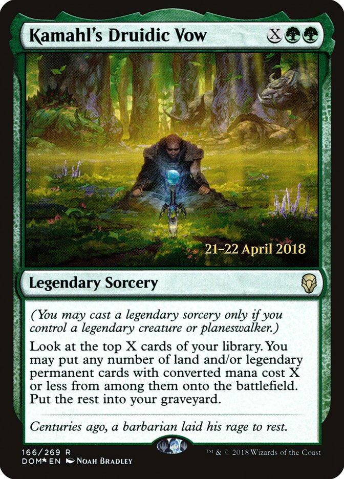Kamahl's Druidic Vow [Dominaria Prerelease Promos] MTG Single Magic: The Gathering    | Red Claw Gaming
