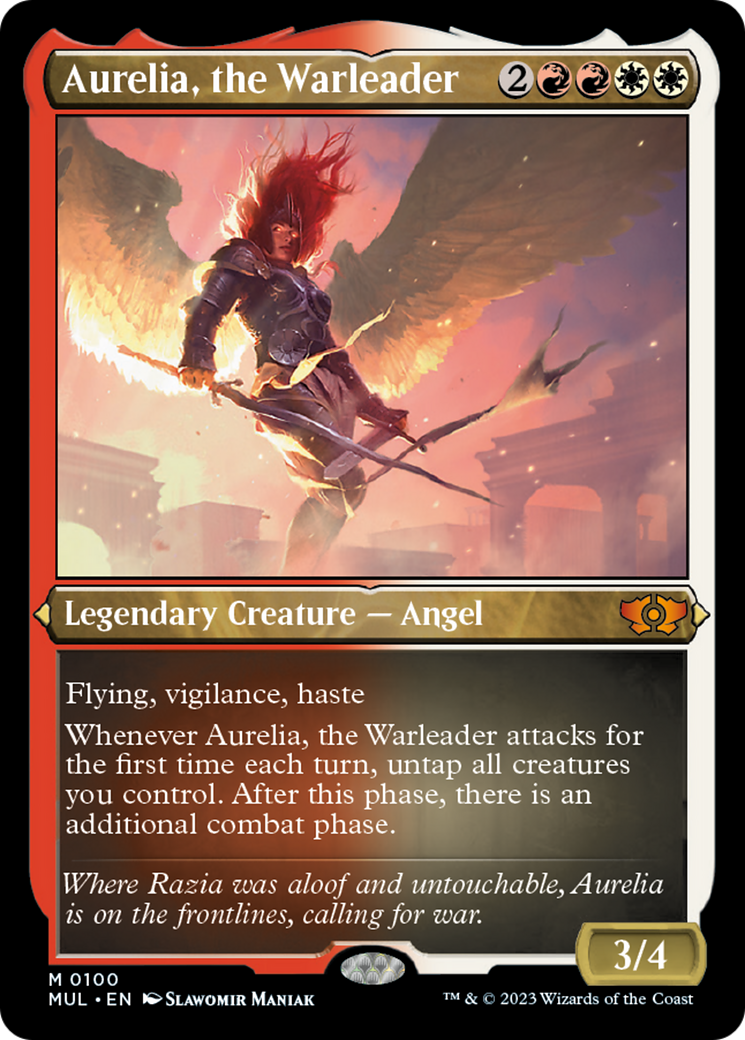 Aurelia, the Warleader (Foil Etched) [Multiverse Legends] MTG Single Magic: The Gathering    | Red Claw Gaming