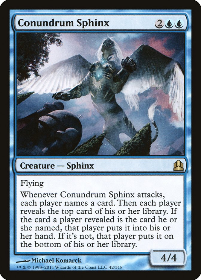 Conundrum Sphinx [Commander 2011] MTG Single Magic: The Gathering    | Red Claw Gaming