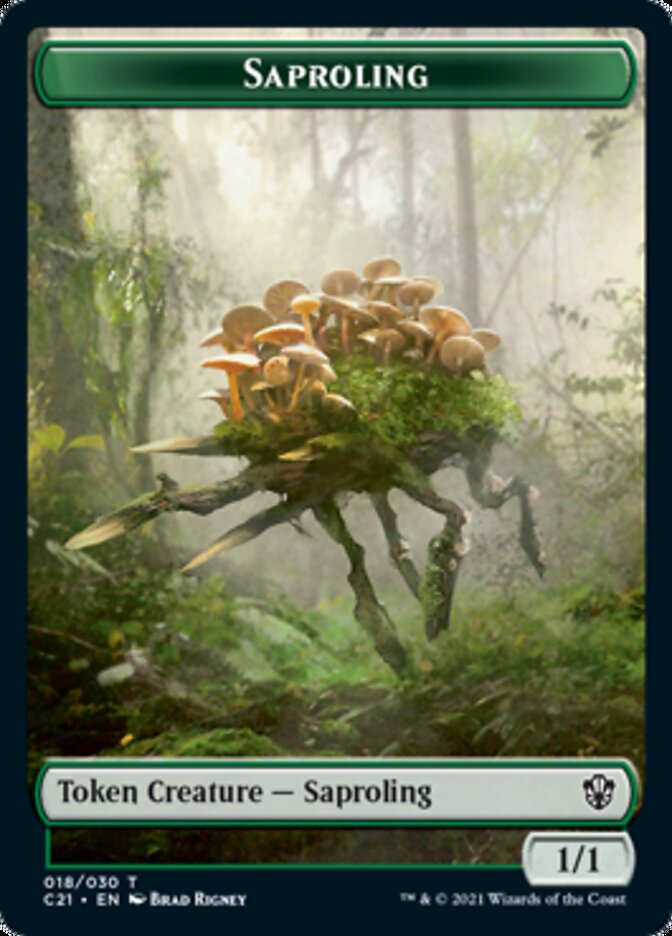 Food // Saproling Double-Sided Token [Commander 2021 Tokens] MTG Single Magic: The Gathering    | Red Claw Gaming