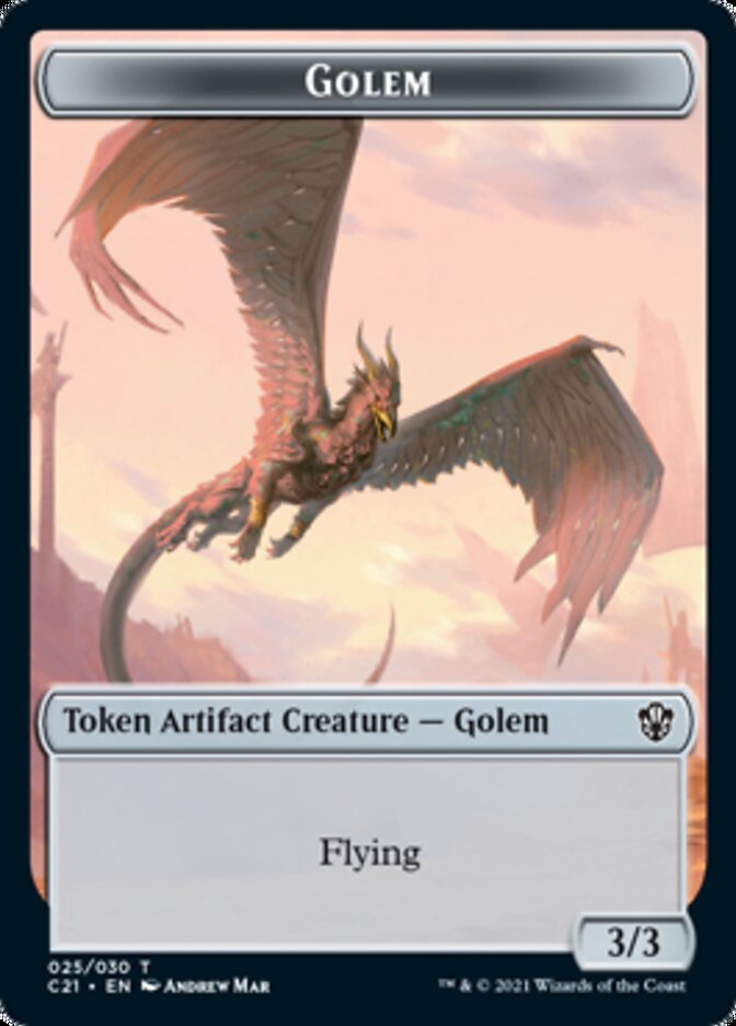 Golem (025) // Thopter Double-Sided Token [Commander 2021 Tokens] MTG Single Magic: The Gathering    | Red Claw Gaming
