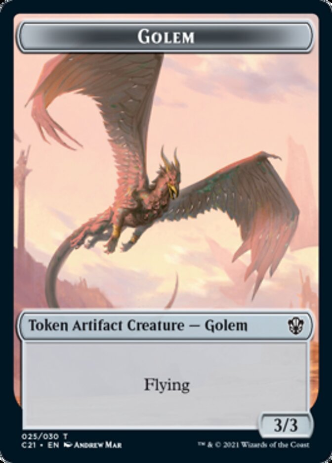 Golem // Thopter Token (025/030) [Commander 2021 Tokens] MTG Single Magic: The Gathering    | Red Claw Gaming