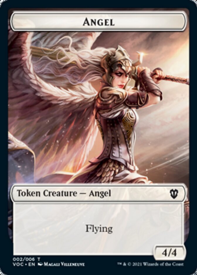 Angel // Clue Double-Sided Token [Innistrad: Crimson Vow Commander Tokens] MTG Single Magic: The Gathering    | Red Claw Gaming