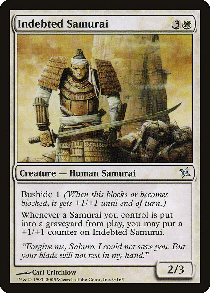 Indebted Samurai [Betrayers of Kamigawa] MTG Single Magic: The Gathering    | Red Claw Gaming