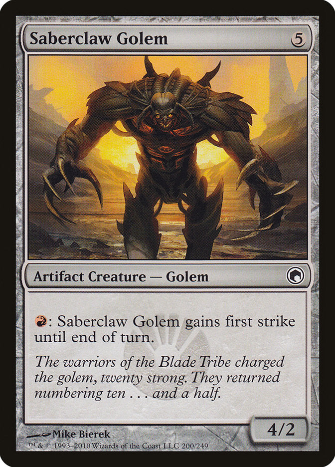 Saberclaw Golem [Scars of Mirrodin] MTG Single Magic: The Gathering    | Red Claw Gaming