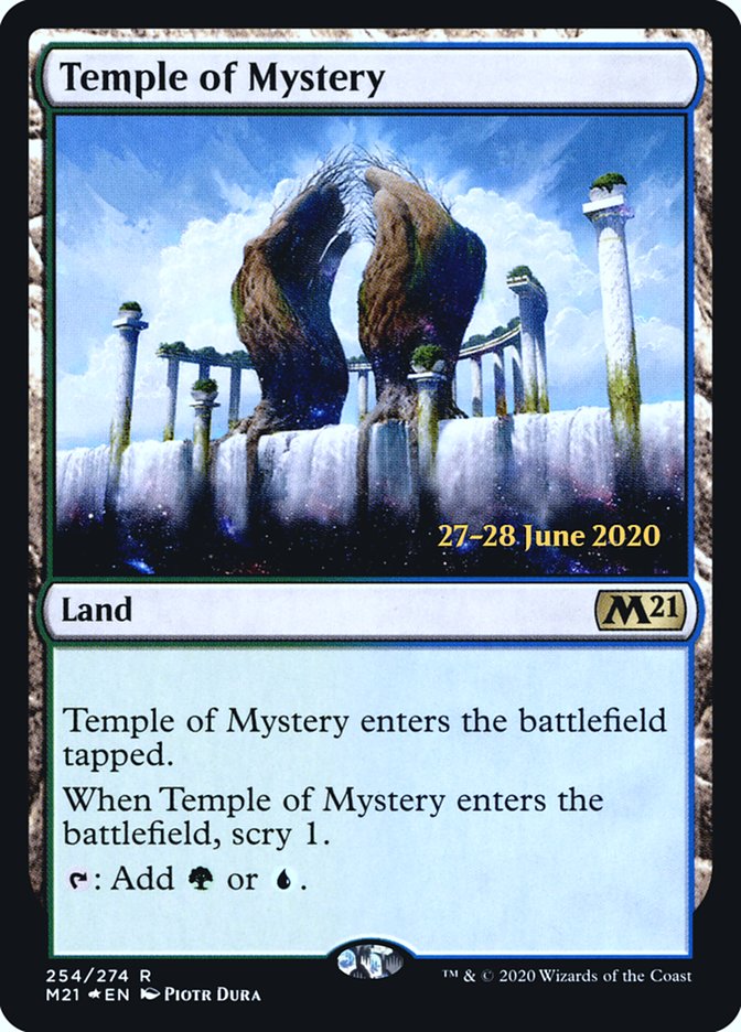 Temple of Mystery [Core Set 2021 Prerelease Promos] MTG Single Magic: The Gathering    | Red Claw Gaming