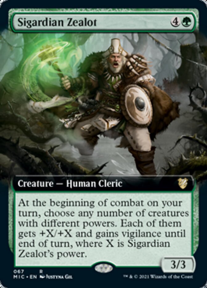 Sigardian Zealot (Extended Art) [Innistrad: Midnight Hunt Commander] MTG Single Magic: The Gathering    | Red Claw Gaming