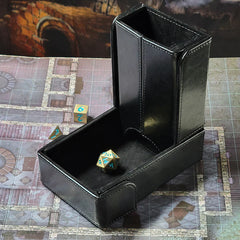 The Keep: Compact Magnetic Dice Tower and Dice Tray D&D Accessory Forged Gaming Black   | Red Claw Gaming