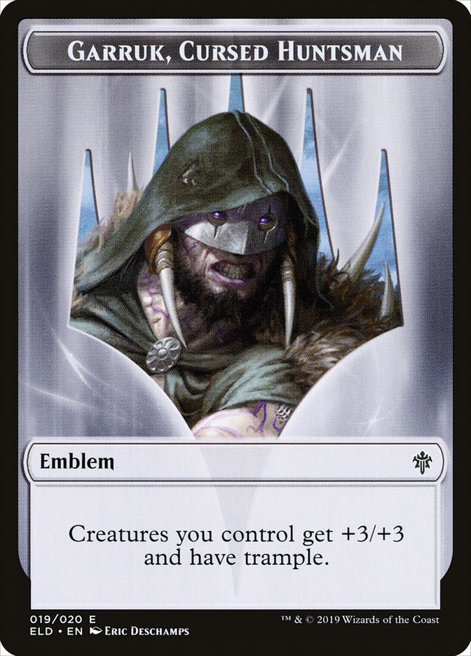 Garruk, Cursed Huntsman Emblem [Throne of Eldraine Tokens] MTG Single Magic: The Gathering    | Red Claw Gaming