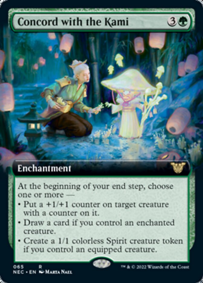 Concord with the Kami (Extended Art) [Kamigawa: Neon Dynasty Commander] MTG Single Magic: The Gathering    | Red Claw Gaming
