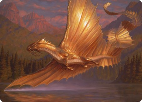 Adult Gold Dragon Art Card [Dungeons & Dragons: Adventures in the Forgotten Realms Art Series] MTG Single Magic: The Gathering    | Red Claw Gaming