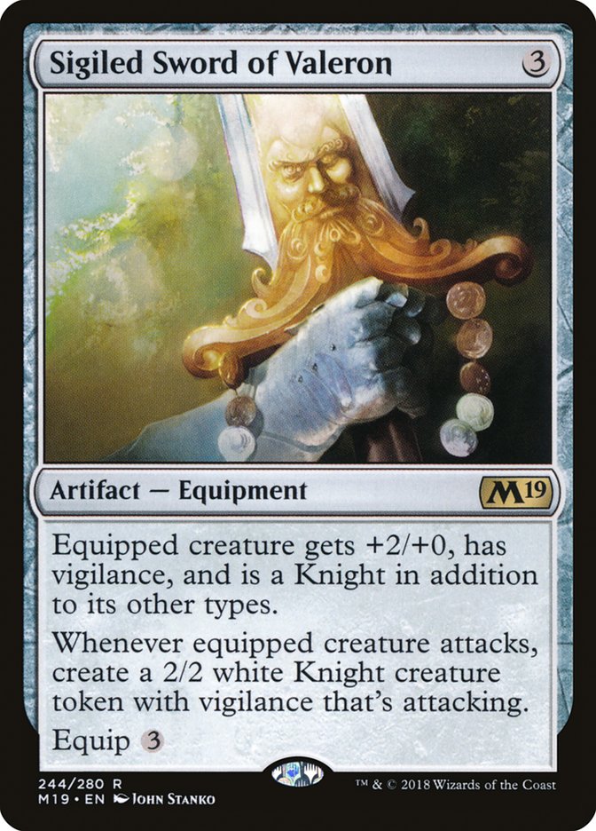 Sigiled Sword of Valeron [Core Set 2019] MTG Single Magic: The Gathering    | Red Claw Gaming
